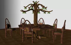 Tree Table Dining Set - Nature Version and Modern Version