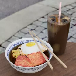 Typical Hong Kong style breakfast 3D model