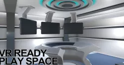 VR Ready Play Space - Multi Screen Desk Room Low-poly  3D model