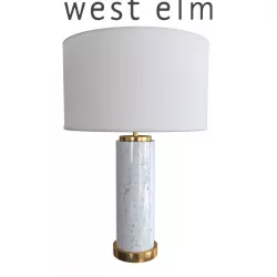 West Elm Pillar Table Lamp Marble 3D model