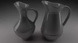 White jugs 1 3D model