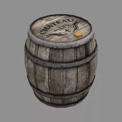 Wooden Barrel Low-poly  3D model