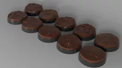 10x 25mm base with muddy ground (+toppers)