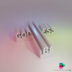 3D Word Shape - God Bless