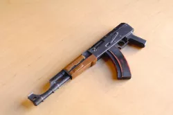 AK 74 1/3 scale model and coat hanger No support print