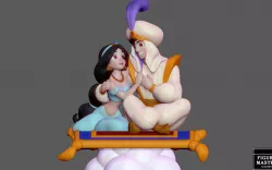 ALADDIN JASMINE PRINCESS CARPET STATUE DISNEY ANIME CHARACTER 3D PRINT