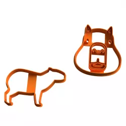 capybara capybara cookie cutter x2 - body and face cutter cookie cutter - two models