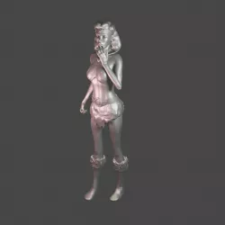 Cartoon Girl Barbarian Acrobat