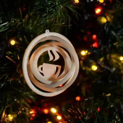 Christmas tree ornament - Coffee cup - 3D gyroscope