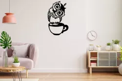 Coffee Owl Owl Cafe 2D Art - STL+SVG