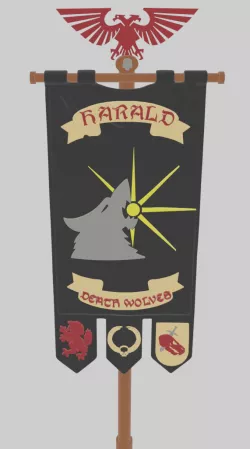 DEATH WOLVES BANNER - SPACE WOLF HARALD COMPANY