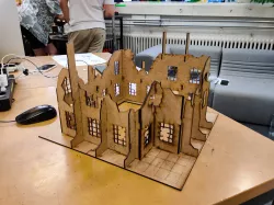 Destroyed Ruin Building Scenery for Laser Cut