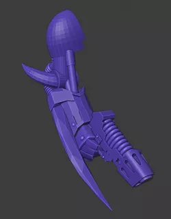 Dragon bone blade glued to robotic limb