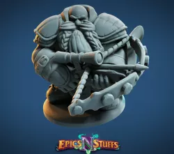 Dwarven Bowman Miniature - Pre-Supported