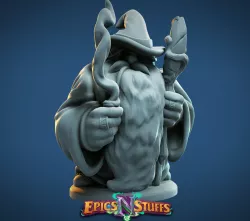 Dwarven Wizard Miniature- Pre-Supported