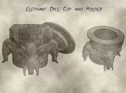 Elephant Cup and Holder For Dice or Any Other Things for Dungeons & Dragons, Warhammer 40k, Pathfinder or Other Tabletop Games