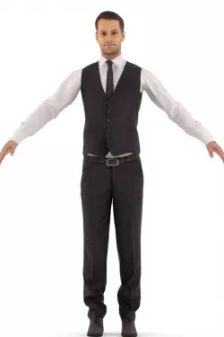 Eric Rigged 001 - Business Man wearing a Suit with Control Rig