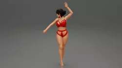 Fashion Model Posing in Bikini 3D Print Model