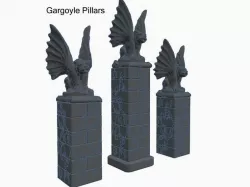 Gargoyle Pillars for Dungeons & Dragons or Warhammer 40k Tabletop Games
