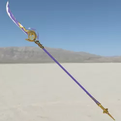 Genshin Impact Engulfing Lightning Naginata spear polearm Raiden Shogun Ei Baal Beelzebul weapon. Video game, prop, cosplay