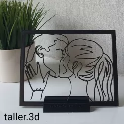 Hand on his face line art