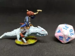 Kobold Bard on Guard Drake for 28mm tabletop Roleplay