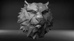 Low Poly Tiger Bust