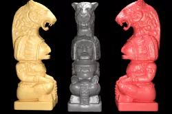 Mayan statue with jaguar head stl 3D print model