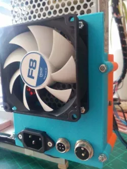 MEAN WELL RS-150-12 Power supply case with 80mm fan and dc-dc LM2596 bucket converter