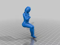 Nude sitting girl