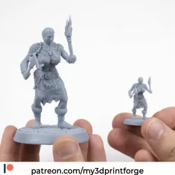 Ork Female Warrior STL 32mm and 75mm pre-supported