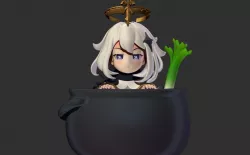 Paimon in the pot - Genshin Impact Fanart