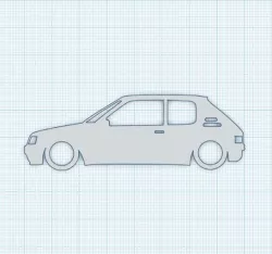 Peugeot 205 GTI Keyring Sideview