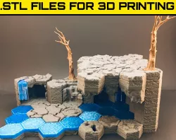 ROCK SET - "HEX" TILES FOR A HIGHLY DETAILED 3D GAME BOARD.