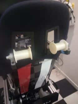 Roller + support for simracing harness tensioner