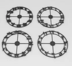 Set of 4 Large Clock Designs Modern Roman Arabic Chinese