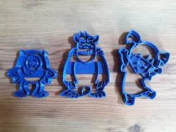 Set x3 cookie cutters monsters inc