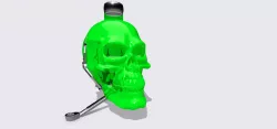 skull and skeleton hand coolant jar