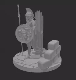 Spartan Statue With Base