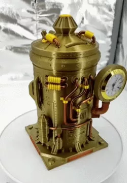Steampunk clock, piggy bank and glass for pens