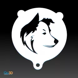Stencil for latte or cappuccino, motif: Border Collie