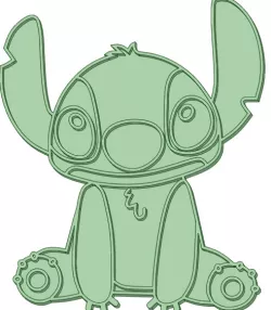 Stitch sitting 90mm cookie cutter