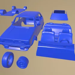 VOLKSWAGEN GOLF MK1 RACE CUP 1975 PRINTABLE CAR WITH SEPARATE PARTS