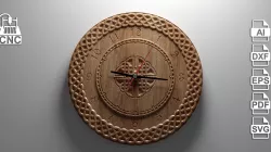 Wall Clock 2 - Files for CNC svg dxf eps ai pdf 3D model