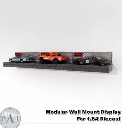 Wall mount display for 1/64 diecast (Hot Wheels, Matchbox, etc)