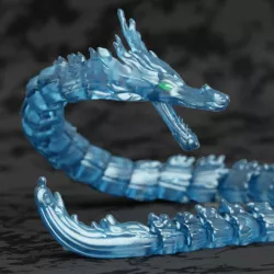 Water Dragon Form Flexi Print in Place Articulated Kimetsu Demon Slayer