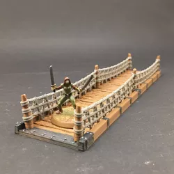 Wood Bridge with rope railings for 28mm miniatures gaming