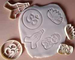 x4 Budismo simbolos cortante masa galleta loto buddha om namaste
