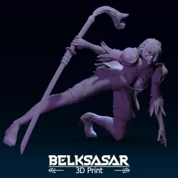 2B Fanart Action Pose 4 variants 3D print model