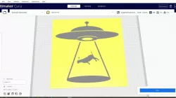 2D Silhouette/Stencil UFO Cow Abduction
